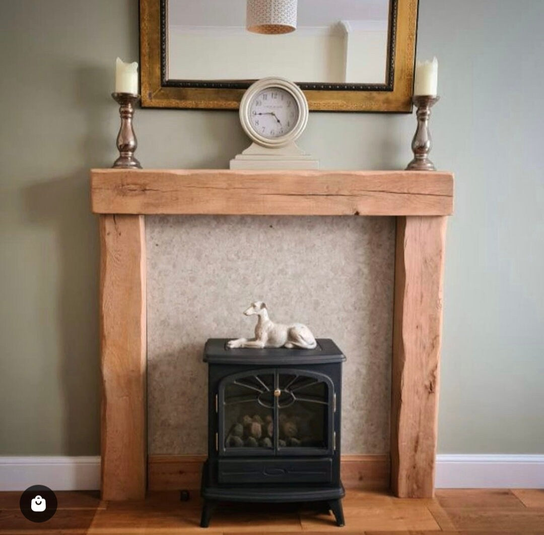 Traditional solid oak beam fire surround with fitting kit. *1.2m wide*