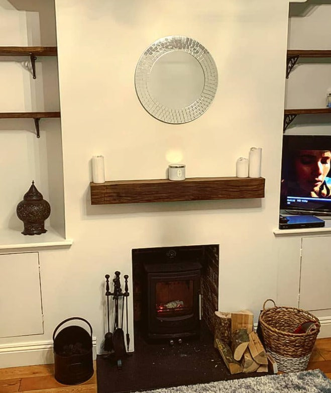 Rustic Oak Mantel 6" x 6" with fitting kit