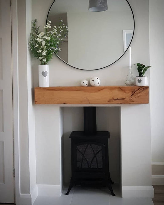 Contemporary Oak Mantel 4" x 4" with fitting kit