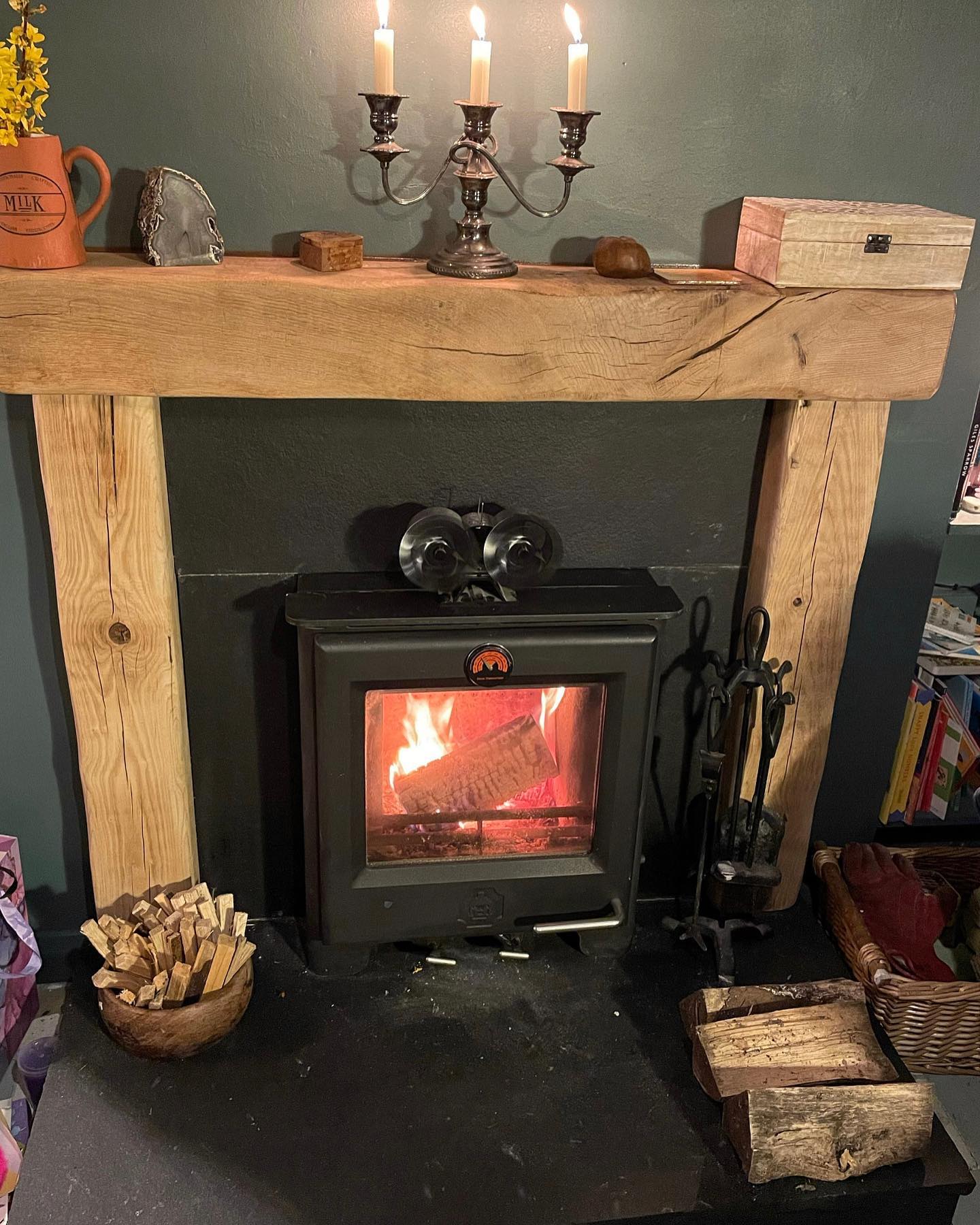 Rustic Solid Oak Fire Surround *1.0m wide*