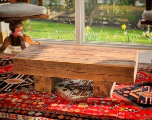 Solid Oak beam coffee table